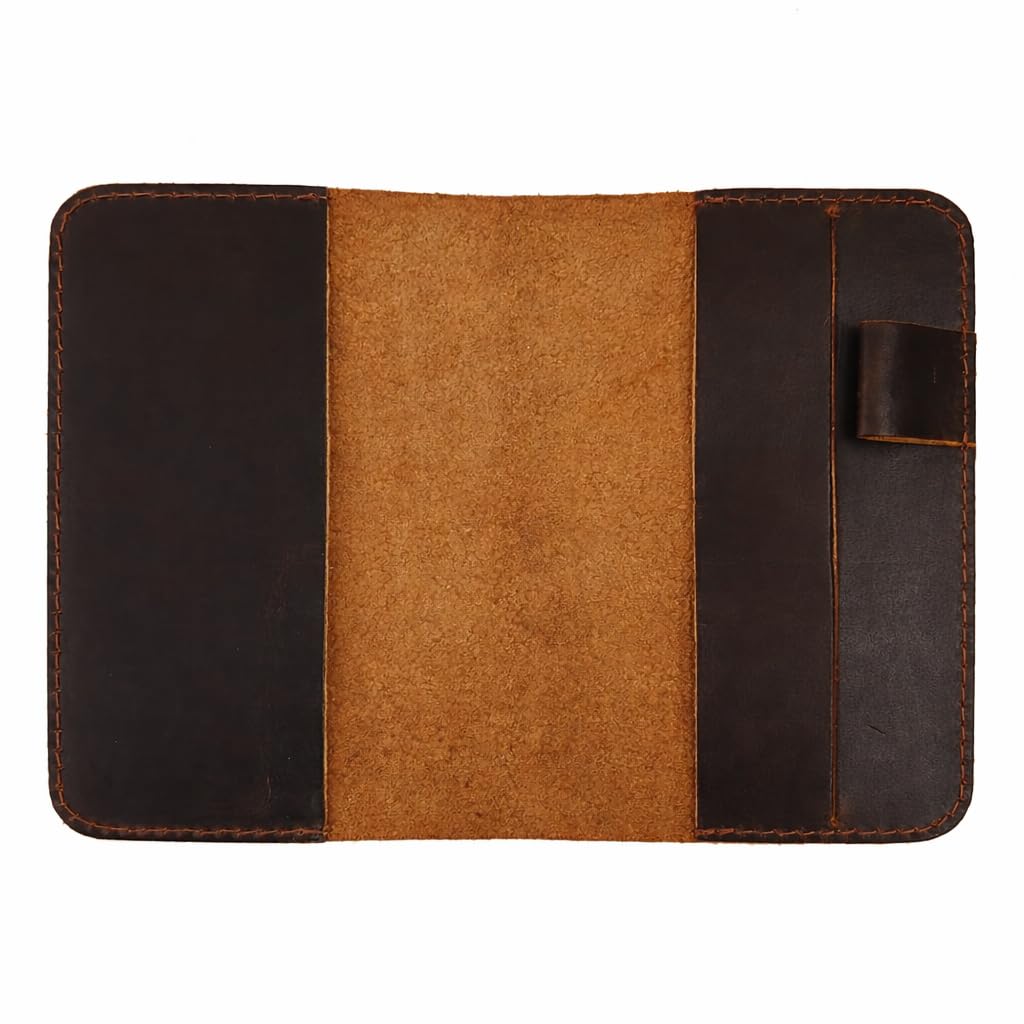 Handgefertigtes Leder-Notizbuchhülle, A6, kompatibel mit Leuchtturm, 9,1 x 15 cm, nachfüllbar, Reisetagebuchhülle für Männer und Frauen, kompatibel mit Moleskine Hobonichi Taschenplaner