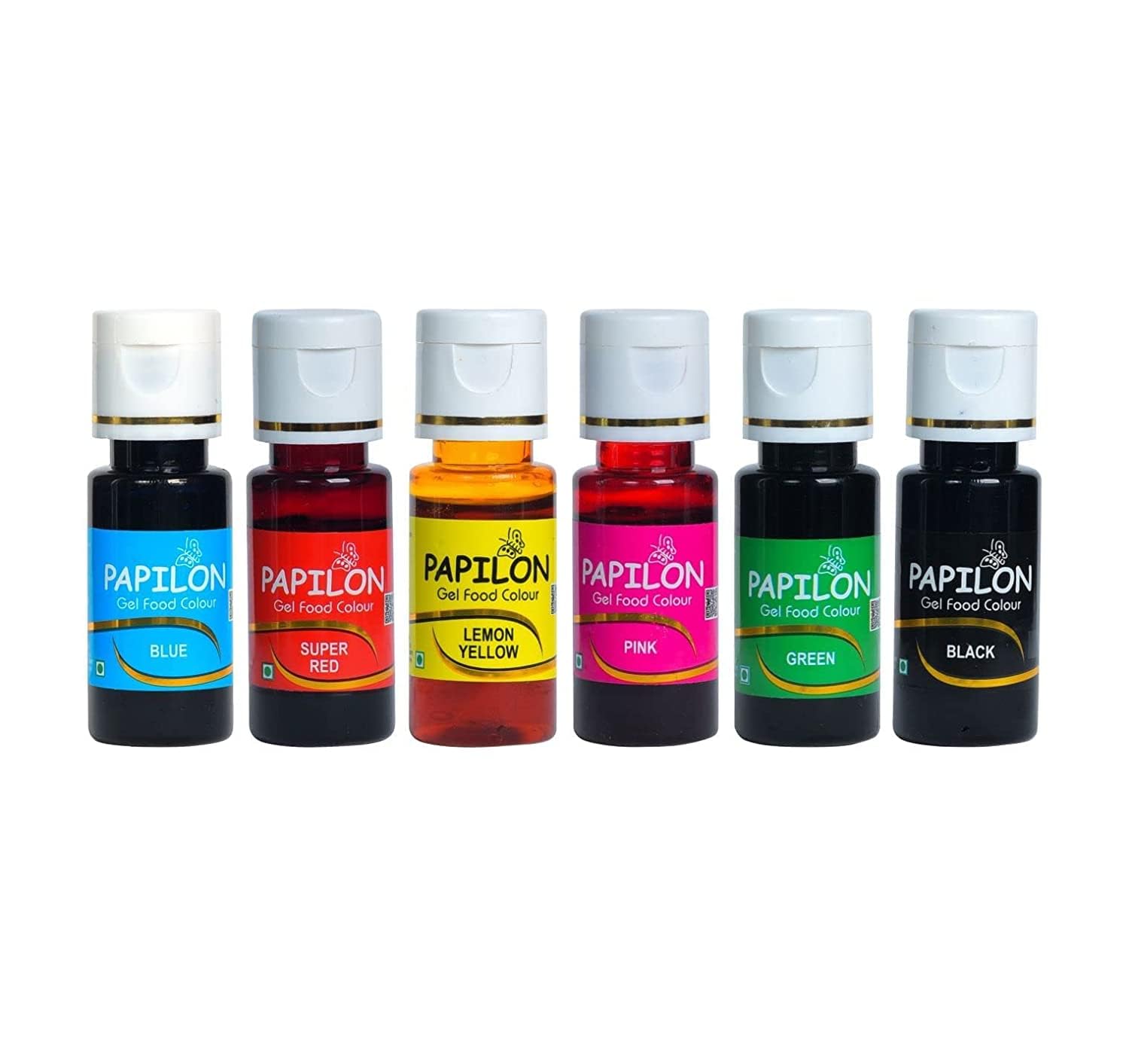 Papilon Food Flavours & Colours Gel Set of 6 x 20gm