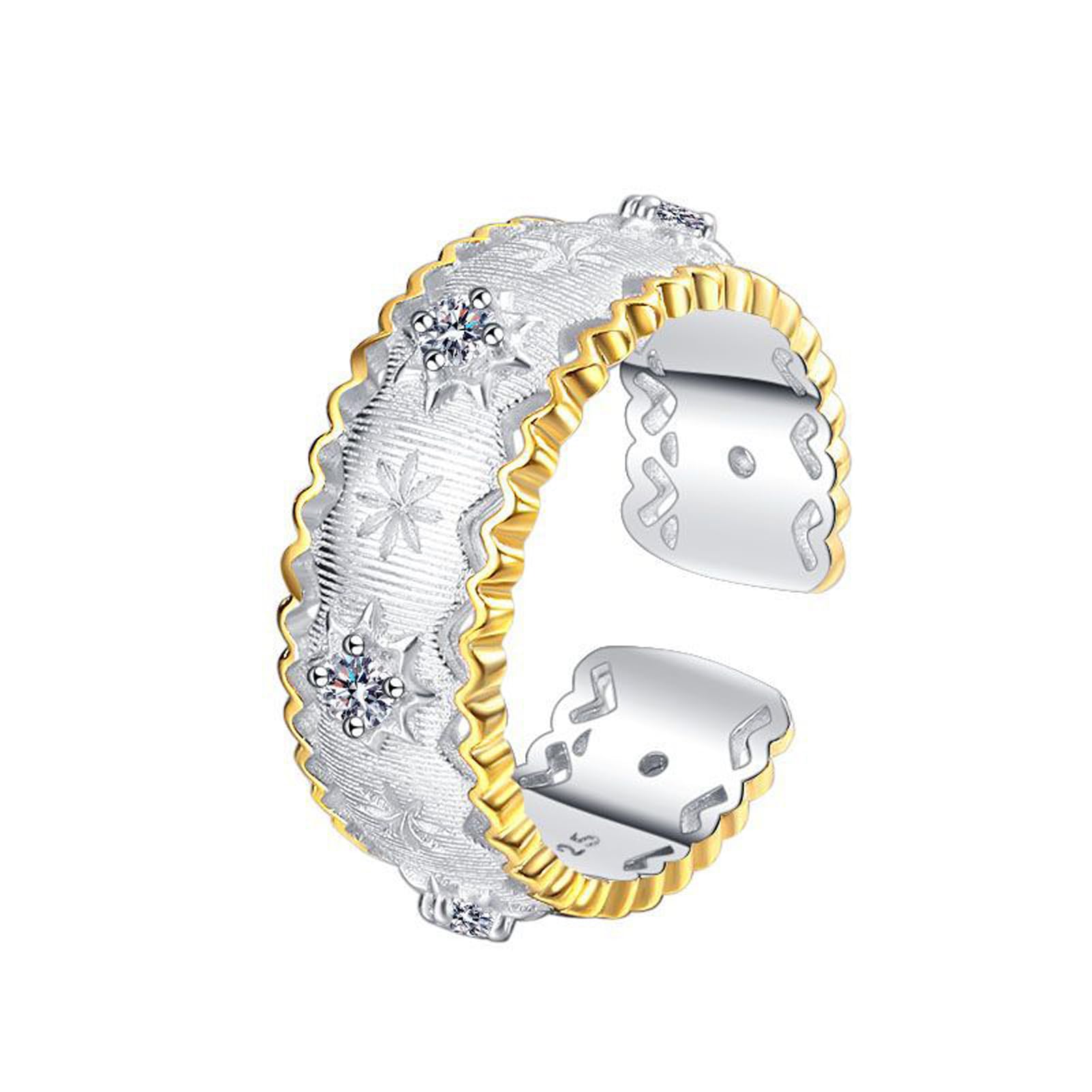 hixswnu Offener Verstellbarer Ring aus S925-Silber für Damen – Verlobungs- und Hochzeitsschmuck, Geburtstags- für Damen und Mäd...