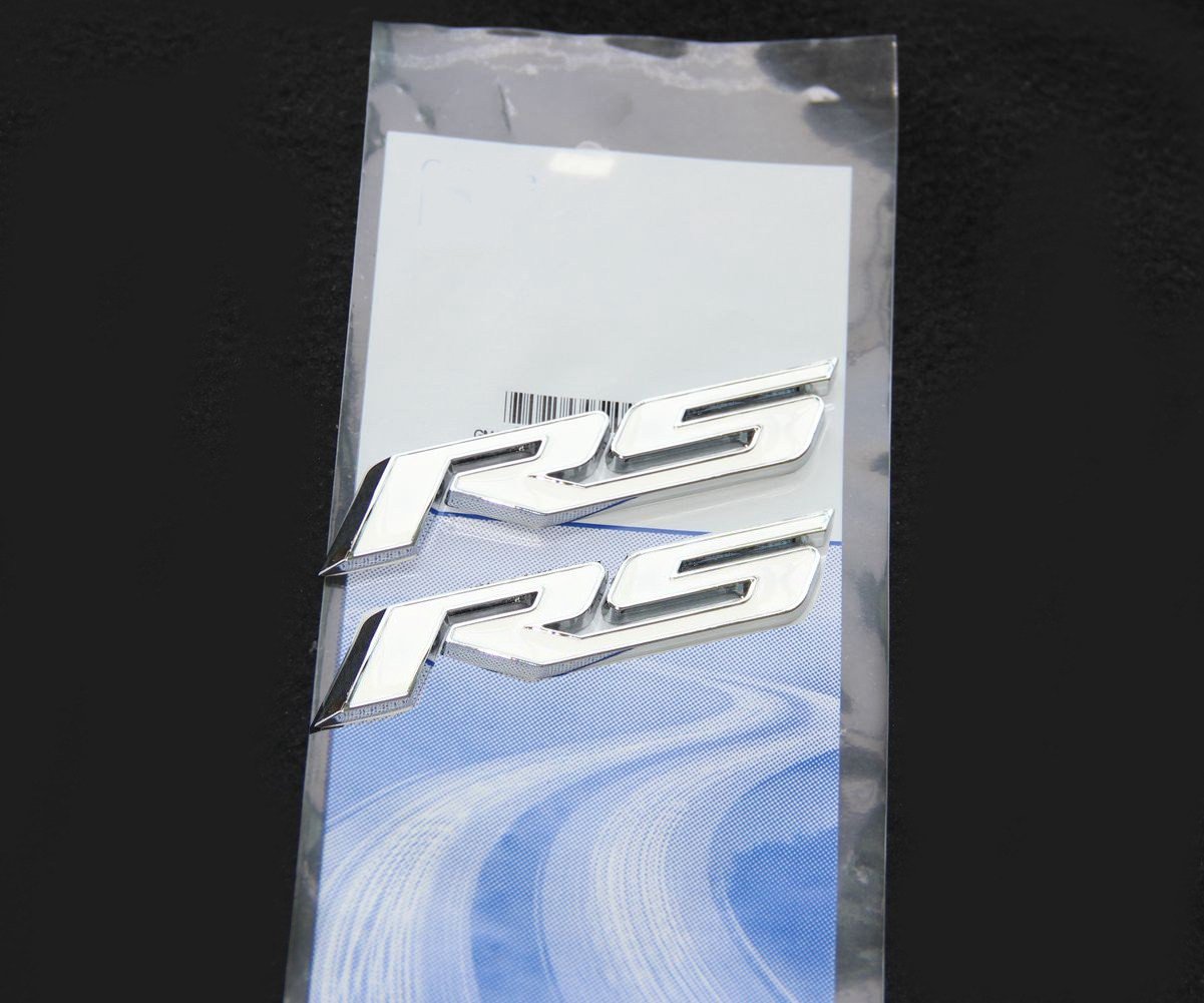 Yoaoo 2Pack OEM White Rs R S Emblems Badge Sticker 3D Logo Metal Compatible with Zl1 1LE Series