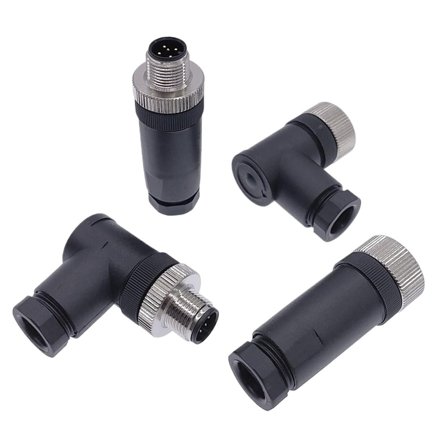 1PCS M12 Sensor Connector 4pin 5pin M12-8 Waterproof Male&Female Screw Threaded Coupling A Code Sensor connectors(Straight Female PG7,4P)