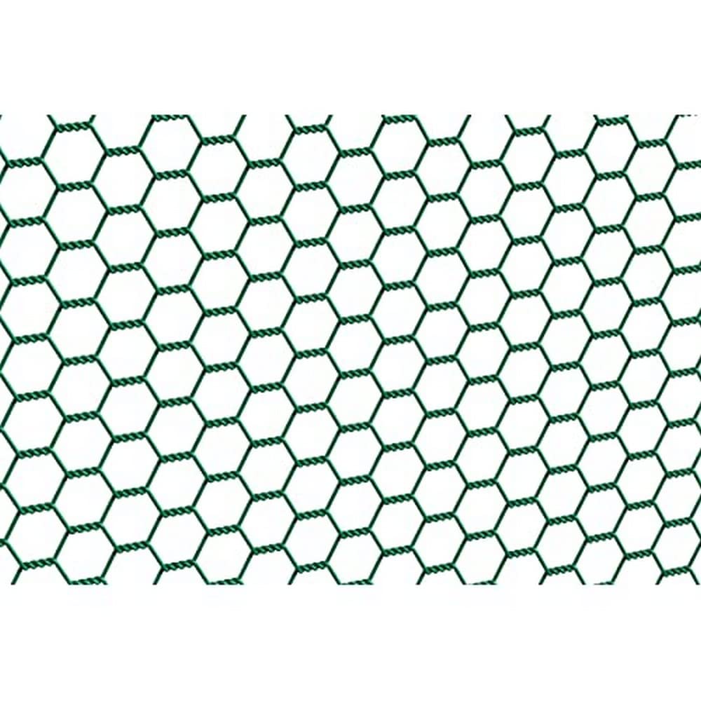 Alberts 614249 Tela metálica de malla hexagonal, Distintas longitudes y alturas - disponible en diferentes colores, Verde, Mallas 25 x 25 mm, Altura 100 cm, Longitud 10 m