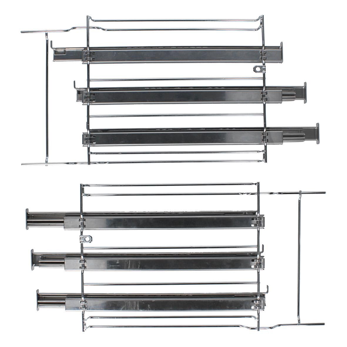 easyPART passend für gorenje 471093 Haltegitterset mit Teleskopauszug | 3-fach für Backbleche Rost AC057 in Superior Backofen, Metallgitter links rechts, Auszugsschienen, Vollauszug, Gasherd