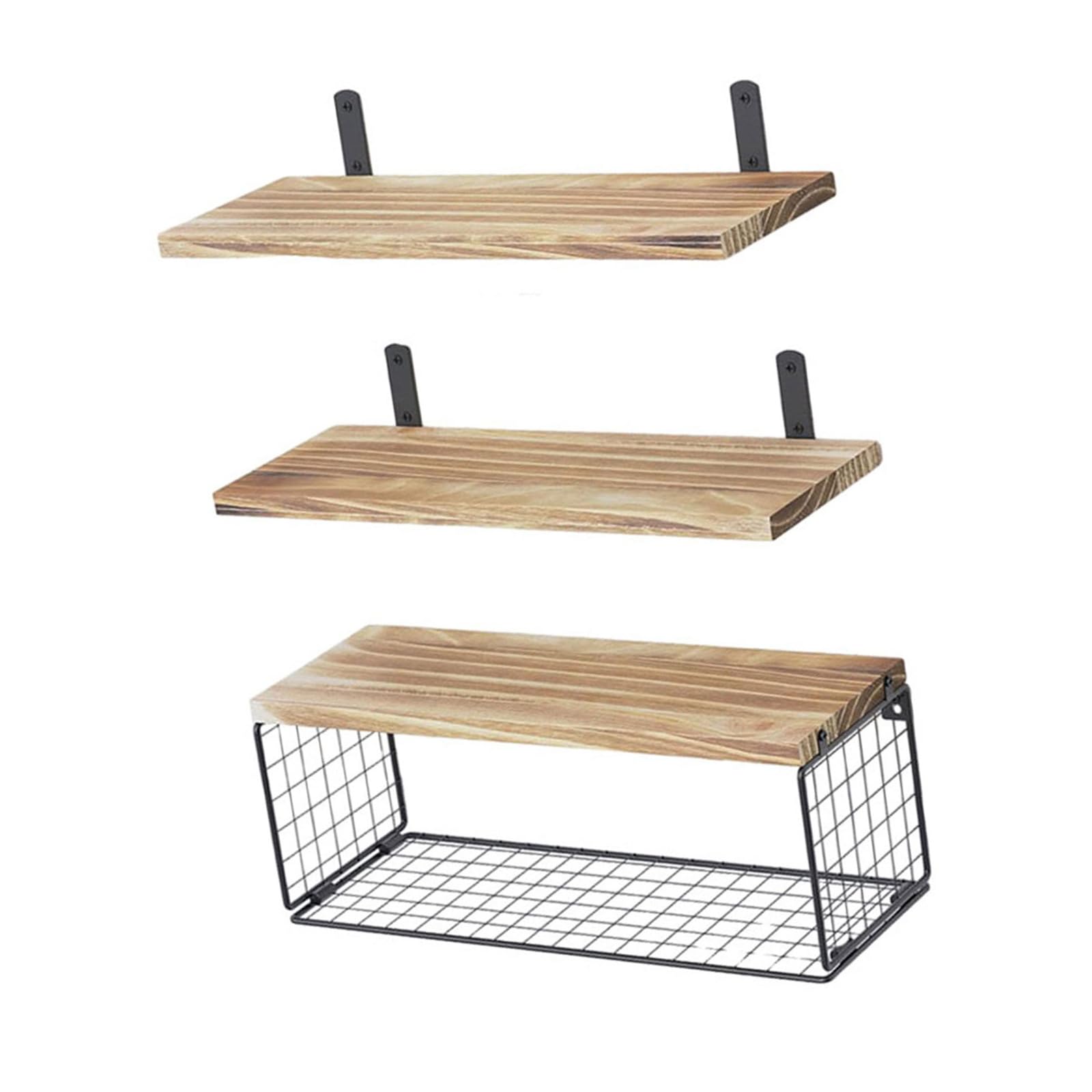 SaryEdge Wall-Mounted Bathroom Shelves - Set of 3 Sturdy Wood Space-Saving Floating Shelves Over Toilet for nizing Essentials and Maximizing Storage,