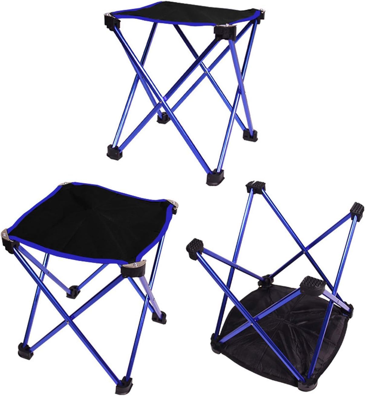 sgabello da campeggio, Sgabello pieghevole portatile, sedie pieghevoli da campeggio all'aperto, sgabelli, for pesca, viaggi, escursionismo, spiaggia, giardino, barbecue(Blauw)