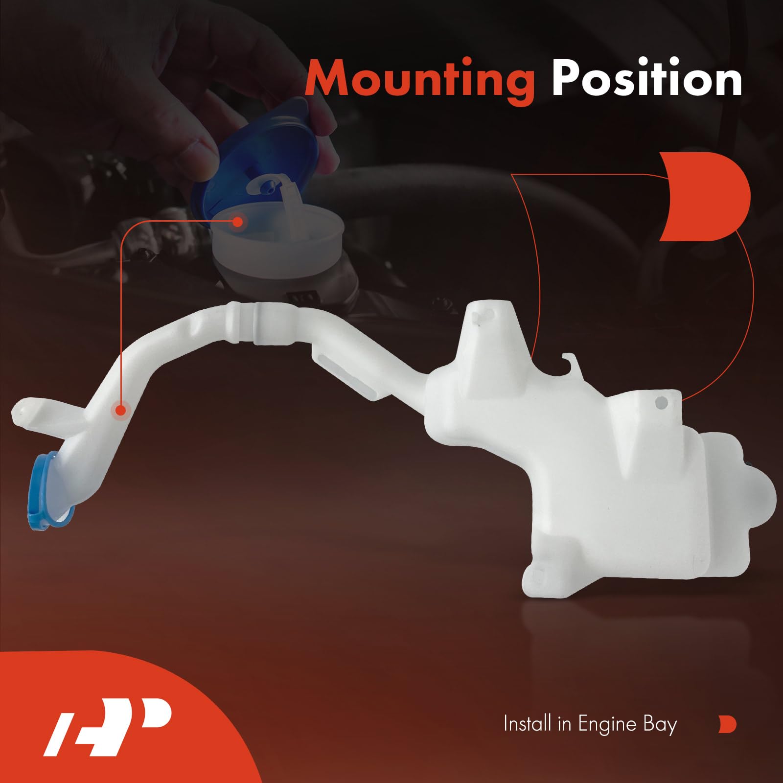 OE Fit Washer Bottle Windshield Washer Reservoir For 2007-2011 Honda CR-V | Includes Cap, Filler Neck & Bracket | Replaces 76841SXSA01 Honda Crv 2010 - View #4