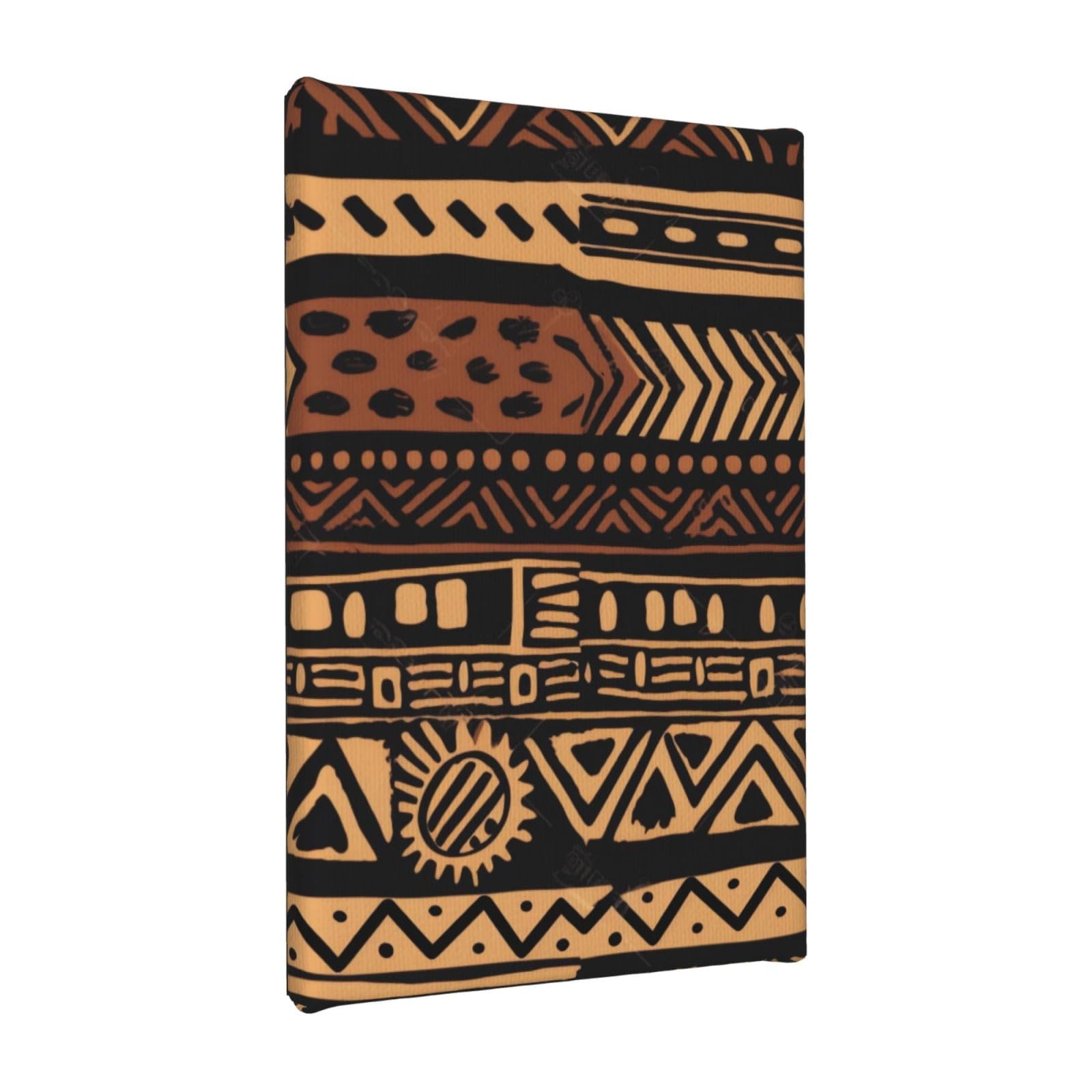 YKLJG African Mud Cloth Tribal 1 Printed Wall Art Canvas Painting 20x30 CM Wooden Framed Picture Painting Artwork Prints for Bedroom Kitchen Home Office Decor