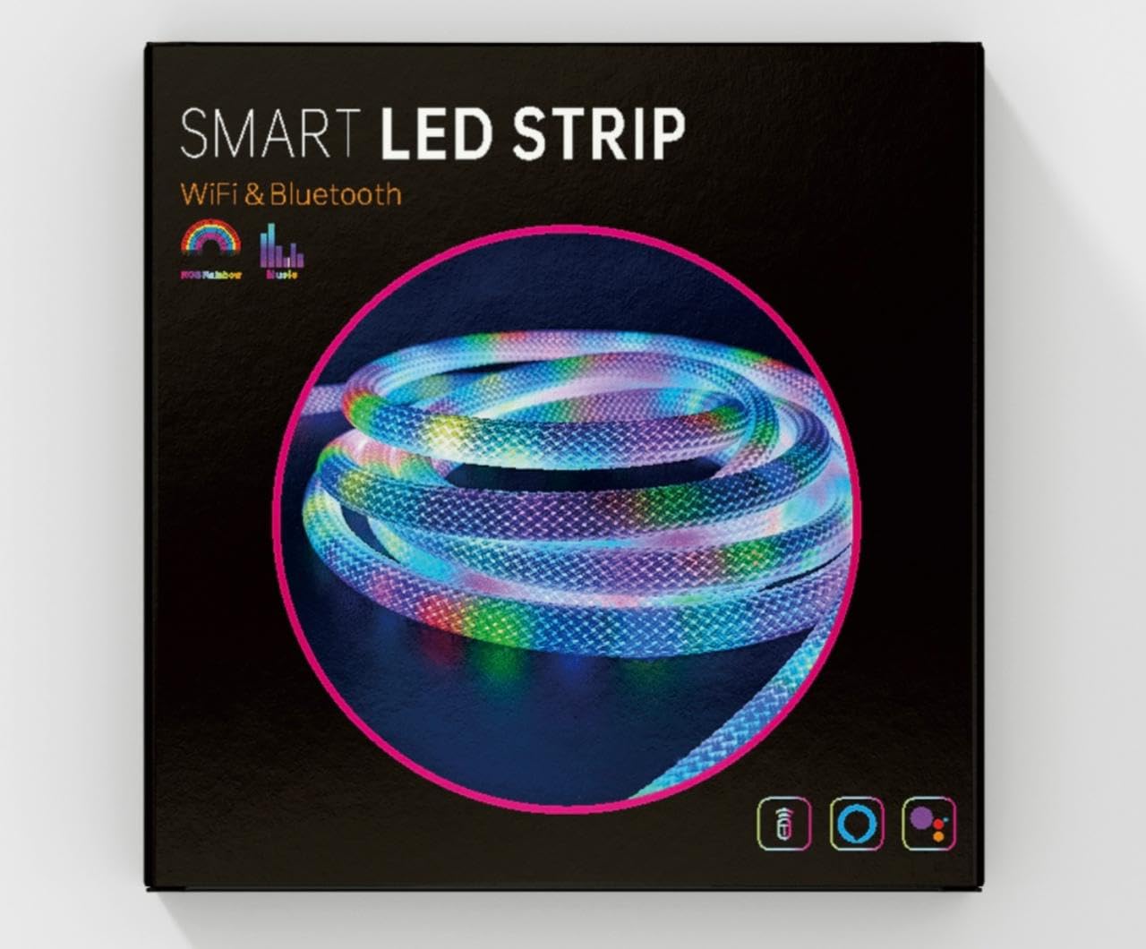 Smart LED Neonlichtstreifen, 5M, WLAN & Bluetooth, RGB, App-Steuerung, 15mm,360° Rundum-Beleuchtung, USB 5V