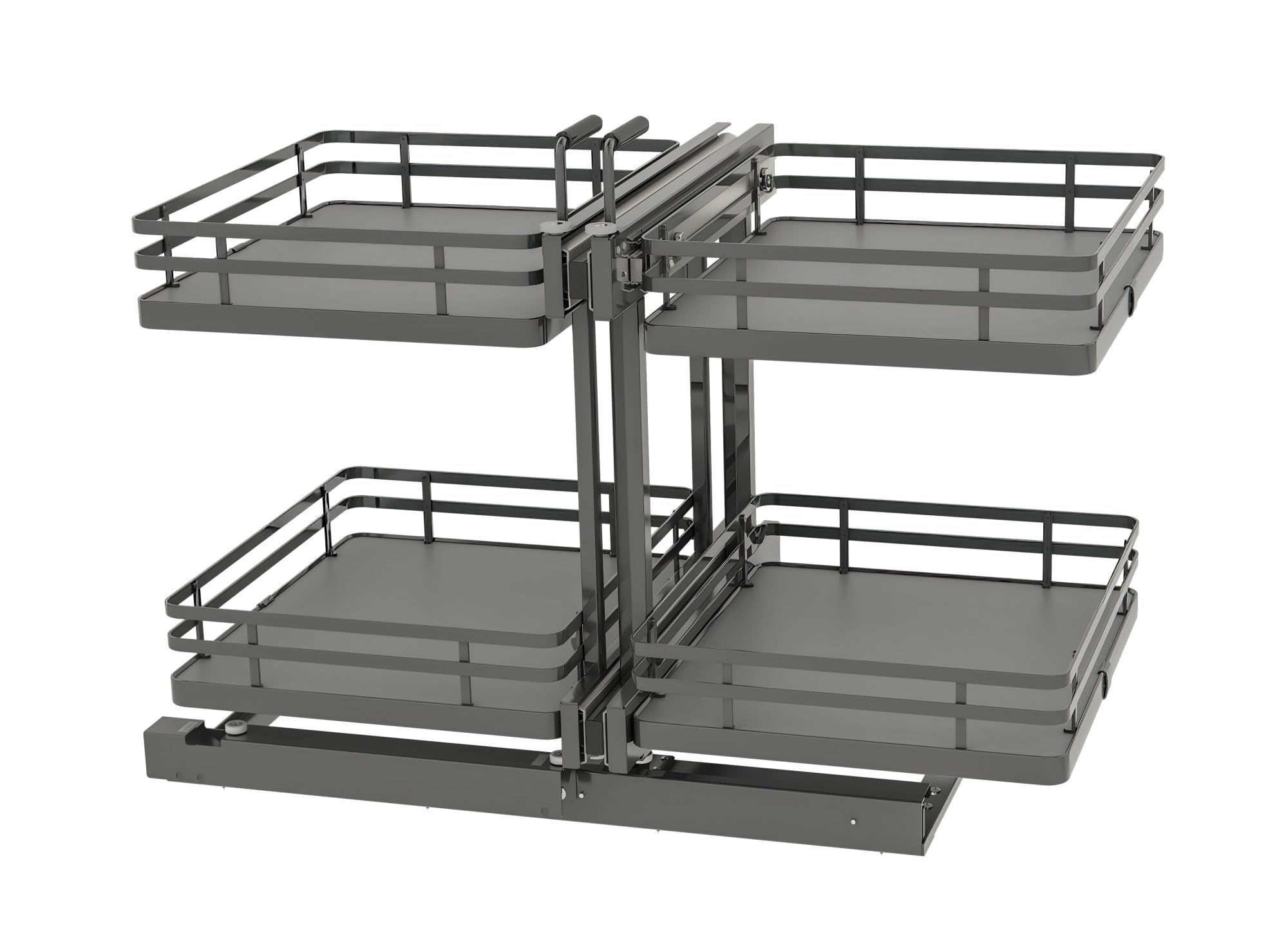 Rev-A-Shelf Steel Two-Tier Pullout Solid Bottom Organizer for Blind Corner Cabinets w/Soft-Close