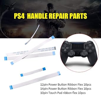 OCity 12 Pin 14 Pin Charging Board Eject Power Button Cable 10 Pin Touchpad Flex Ribbon Cable for Sony PS4 Controller 6pcs