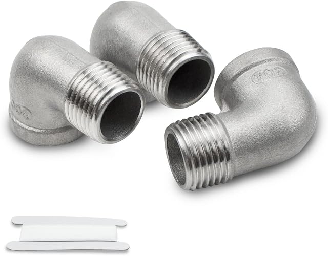 Bwintech 3 Pcs 90 Degree 1/2" Female to 1/2" Male BSP Thread Stainless Steel 304 Elbow Connector Pipe Fitting for Pipe Connecting Conversion