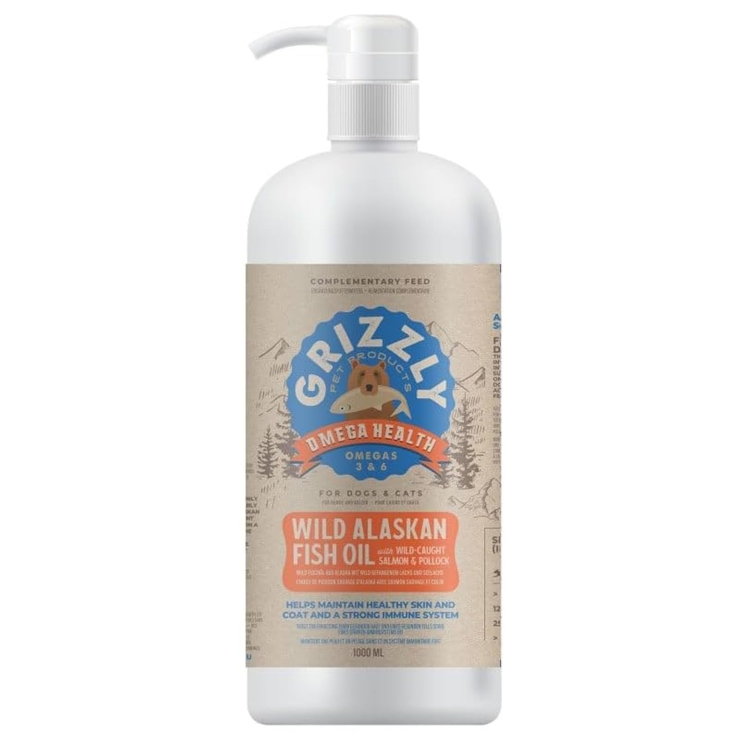 Olio di pesce selvatico dell'Alaska Grizzly di Schesir 1000 ml