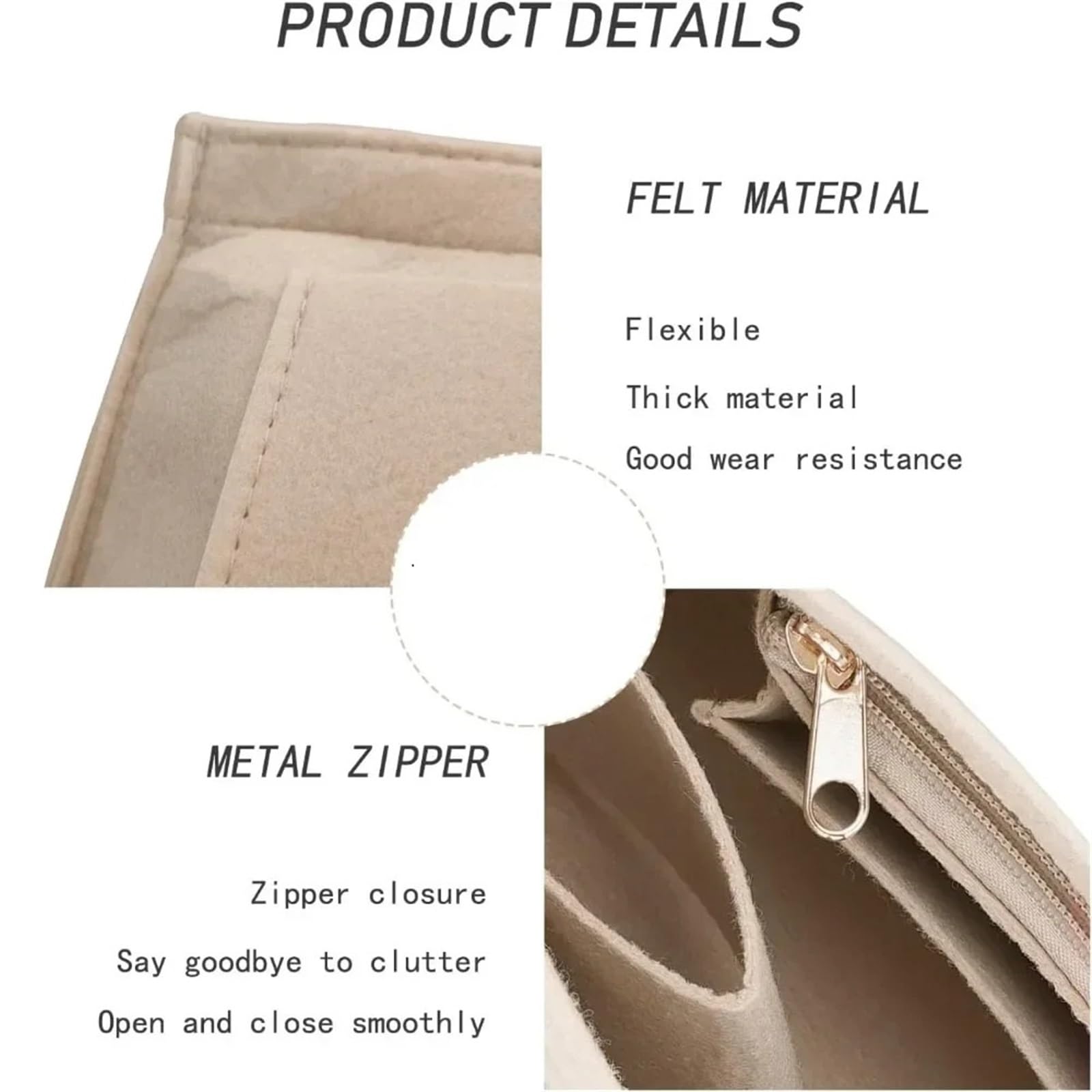 Innentasche Aus Filz 4 Stück Taschen-Organizer, große Mini-Größe, Tragetaschen, Aufbewahrungstasche, Liner-Taschen, Filz-Geldbörsen-Einsatz, Handtaschen-Liner-Taschen, Zubehör Zur Aufbewahrung(L(30x17