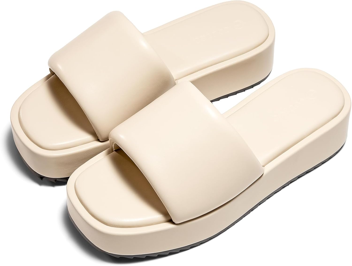 Coutgo Womens Platform Sandals Raffia Espadrilles Slip on Open Toe Cute Boho Summer Beach Slide Sandals - Image 4