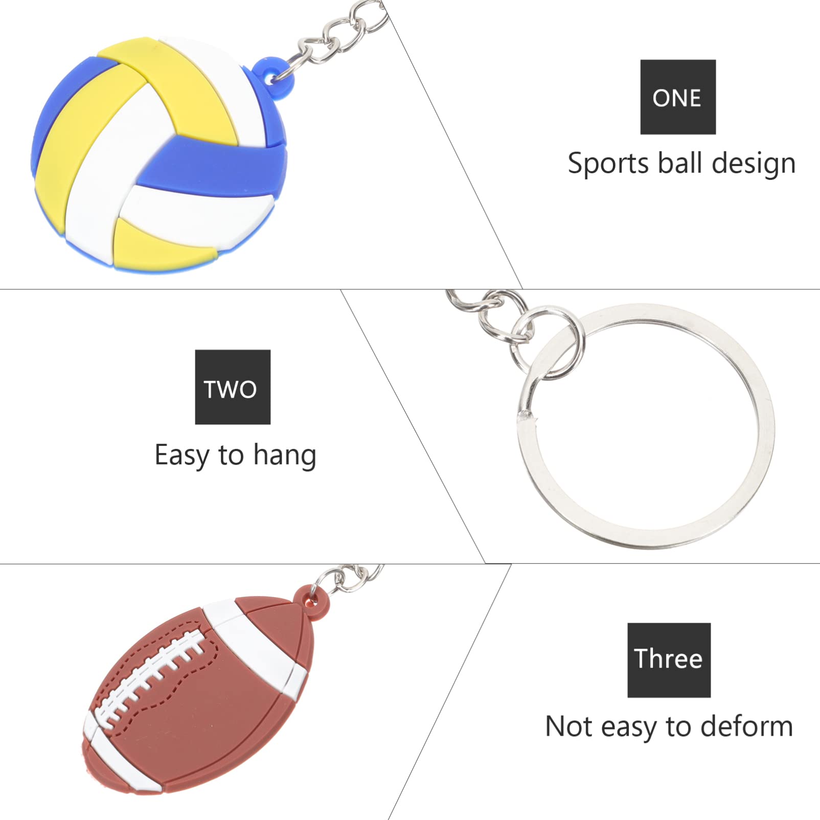 Toddmomy Llavero Cadenas Llaves para Fútbol Americano Fútbol para Encantos De Baloncesto Favores De Fiesta Deportiva Llave En Forma De Bola Aleación