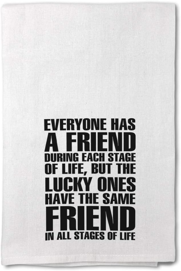Custom Decor Flour Kitchen Towels Ones Have The Same Friend in All of Life Inspiration & Motivation Friendship Cleaning Supplies Dish Towels Personalized Text Here