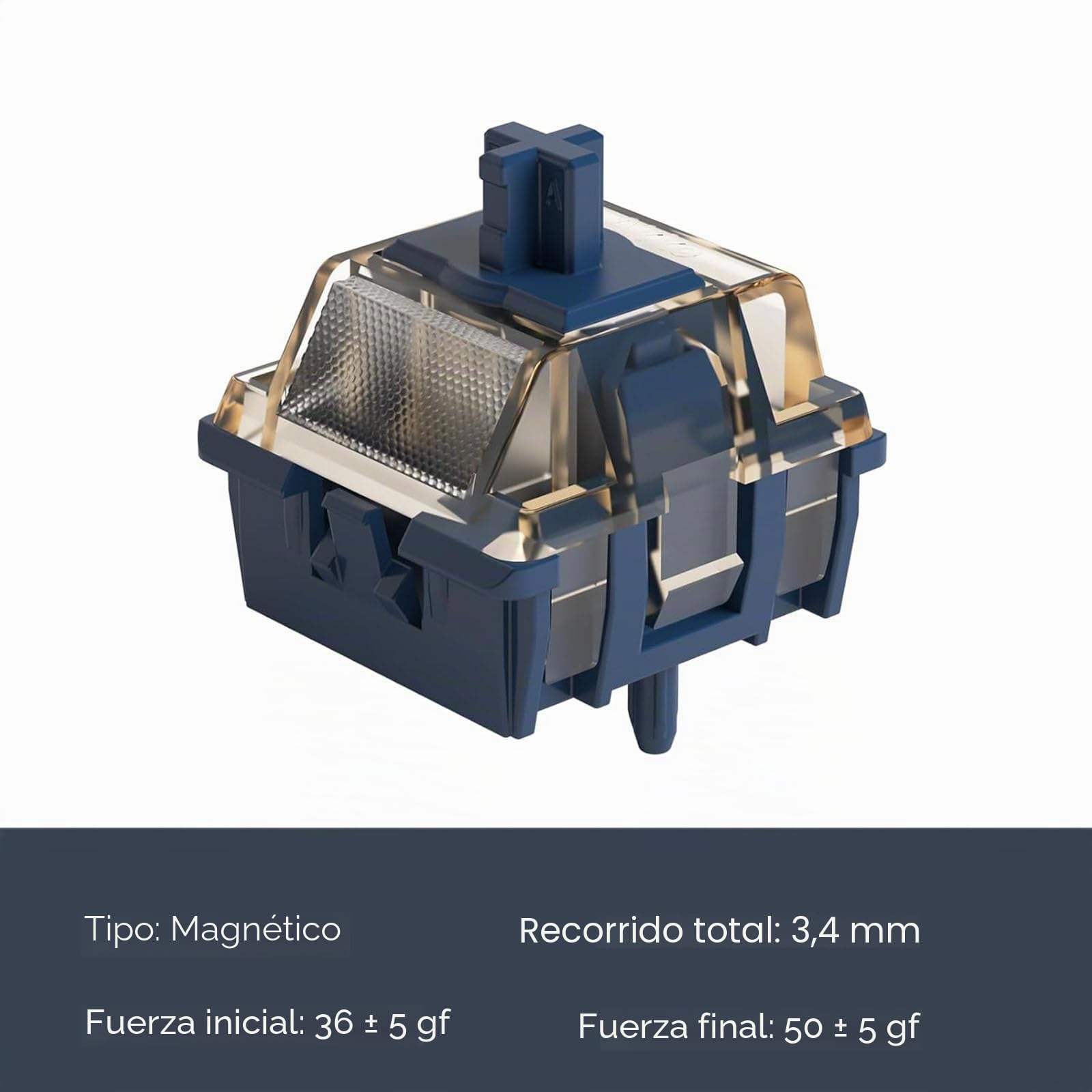 Akko Interruptor magnético Astrolink, Resorte de 20mm, 2 Pines lineales, prelubricados, con Ajuste Libre, prerrecorrido, Solo para teclados de Juegos HE magnéticos de Disparo rápido (Astrolink,45pcs)