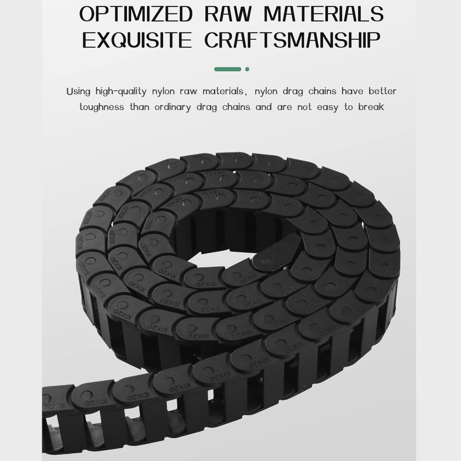 Cable Drag Chain,Carrier Chain,Nylon Wire Carrier 10x30mm Internal Size 1m Length with End Connector for CNC Machinery,Electronic Equipment