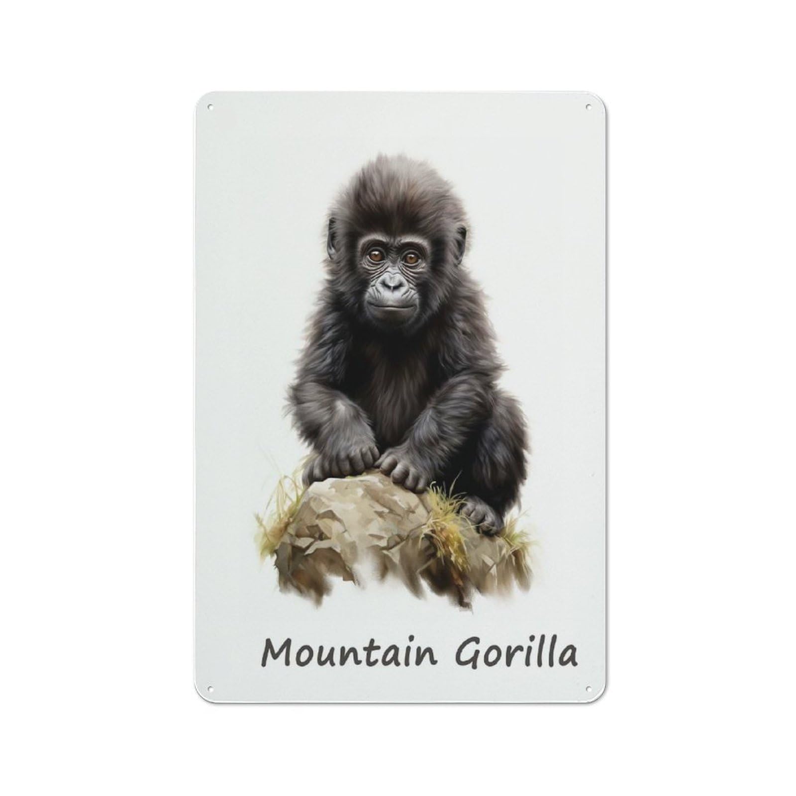 Junmoney Mountain Gorilla Animal Garden Style Shed Metal Sign 30X20cm, Shed Wall Decor For Patio Bar, Workshop, Shed Or Kitchen