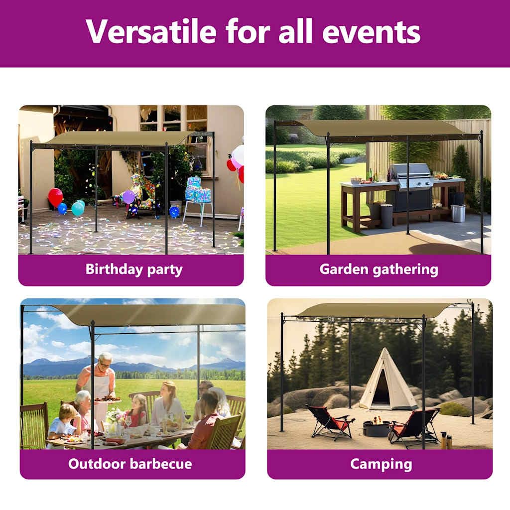 vidaXL Zadaszenie, 3 x 2,4 m, kolor taupe, 180 g/m²