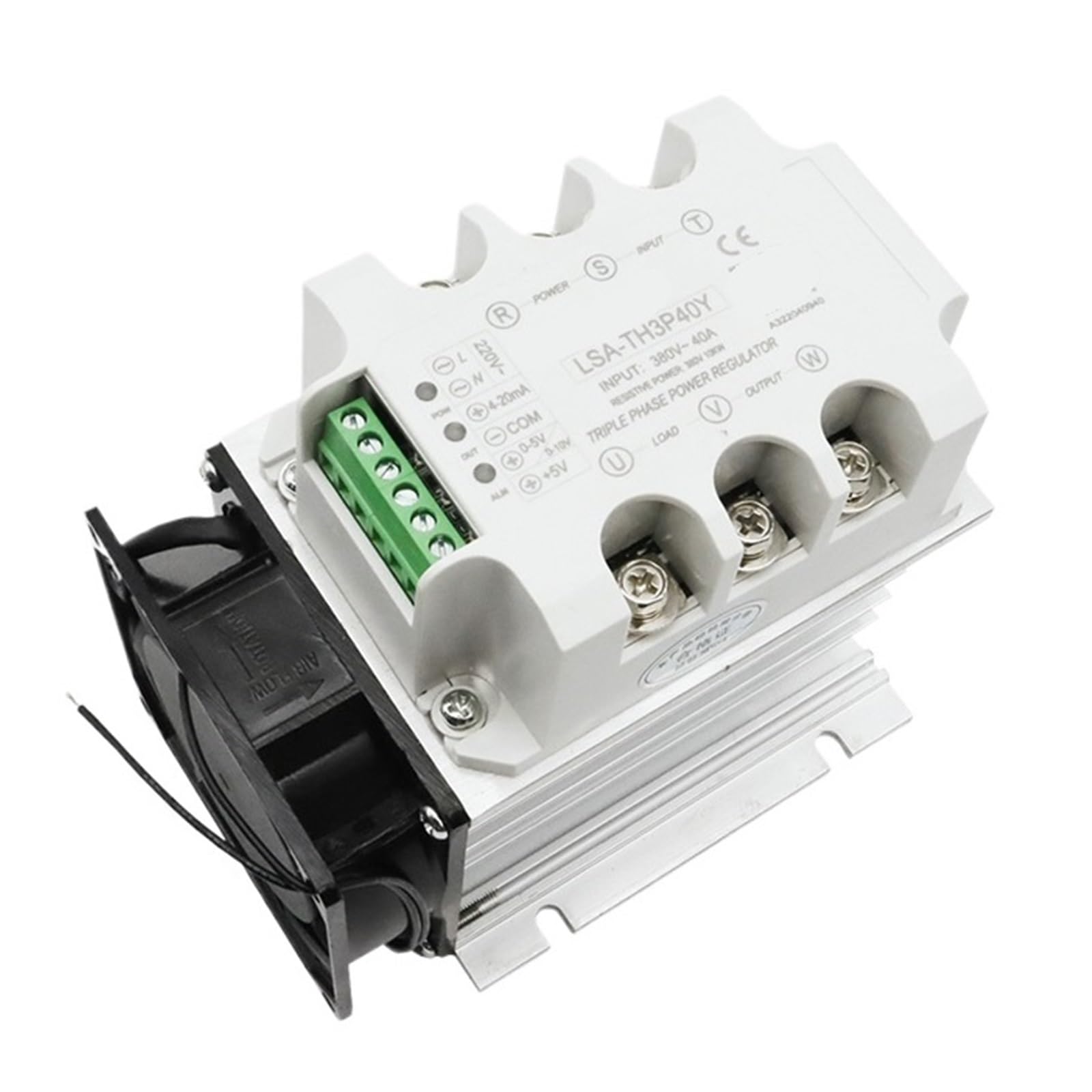 CXFCIHFT 15A-40A Three-phase AC Voltage Regulating Module With Heat Sink And Fan Power Regulator Thyristor Solid State Relay Dimming(40A (10KW))