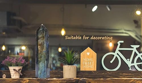 Miniatura 3 de LAIDANLA Varitas de cristales curativos de labradorita de 3.5 a 4 pulgadas de pulido natural Reiki Energy Wand piedra hexagonal obelisco piedras