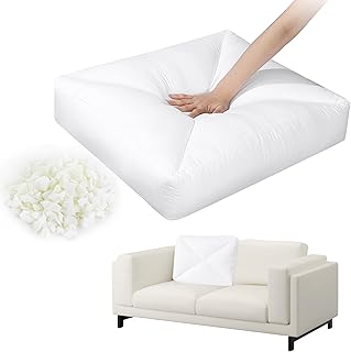 HOMBYS Shredded Foam Couch Back Cushions Replacement, Stuffing Fill Removable Sofa Back Waist Cushions, Lumbar Support Pillow 1 Pack, Supportive & Durable (27.5"x18"x5")