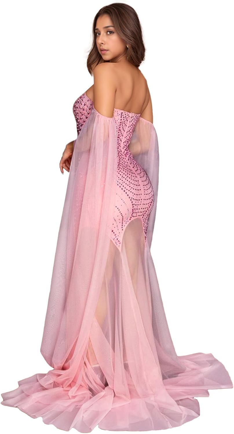 Nagfar Women Rhinestone and Sequin Birthday Party Sexy Club Night Out Holiday New Years Formal Dress - Image 2