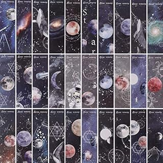 metagio 30 Pcs Space Roaming Bookmarks for Women Men, Boys Girls Gift Space Roaming Planet Rocket Spaceship Solar System Book Marks (152 * 42 mm)