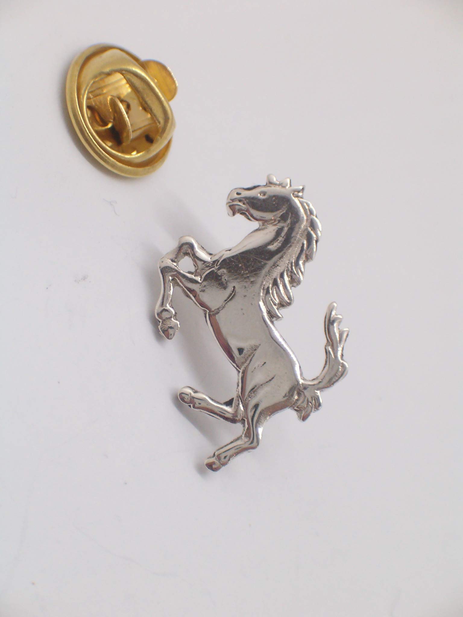 Cavallino Rampante : Spilla da giacca in Argento 925 - Scuderia - Cavallo - stemma - simbolo