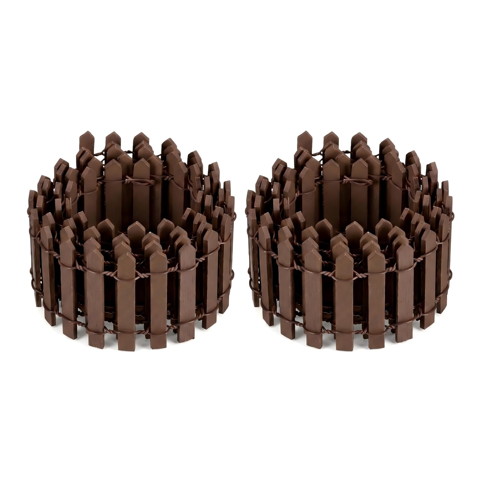 QLK 2Pack Miniature Garden Kit Wooden Fence Dollhouse DIY, Mini Garden Furniture Gnome Fence, Wooden DIY Small Wood Decorative Picket Fence for Dollhouse Crafts Diorama Project