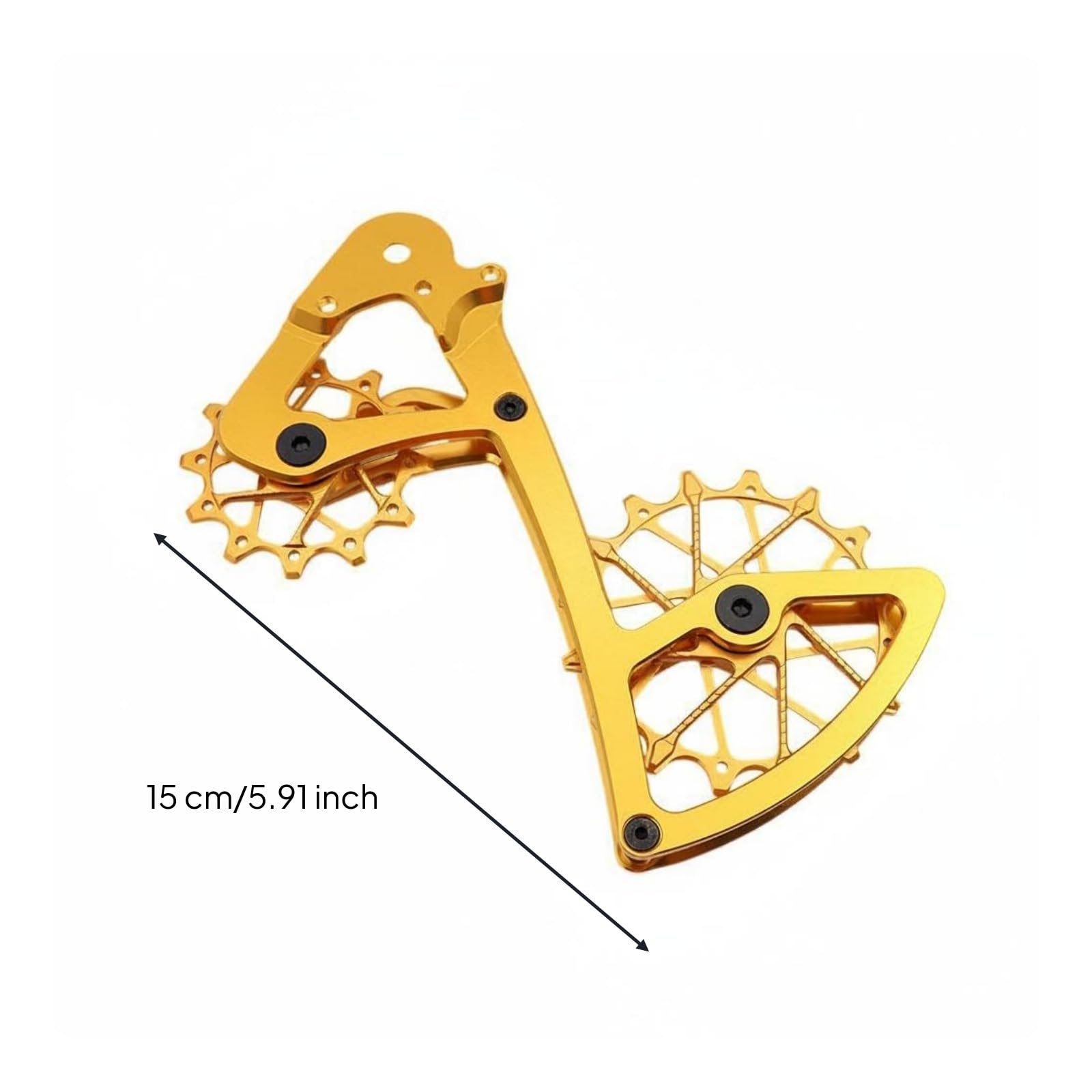 TISHITA Fahrrad Schaltwerkkäfig Kettenschaltung Führungsmechanismus Ultraleichter Umwerferkäfig mit Gefrästem Aluminium Und Keramiklager für Asphaltierte Straßen Entlegene Pfade Alltagsverkehr, Gold