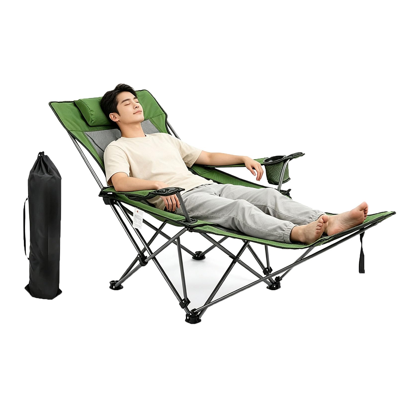 JYHCD Lightweight Folding Outdoor Camping Chair with Cup Holder