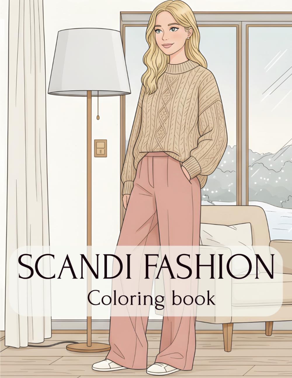 Scandi Fashion Coloring Book: 45 Aesthetic Coquette-Inspired Outfits and Scandinavian Style Illustrations for Adults