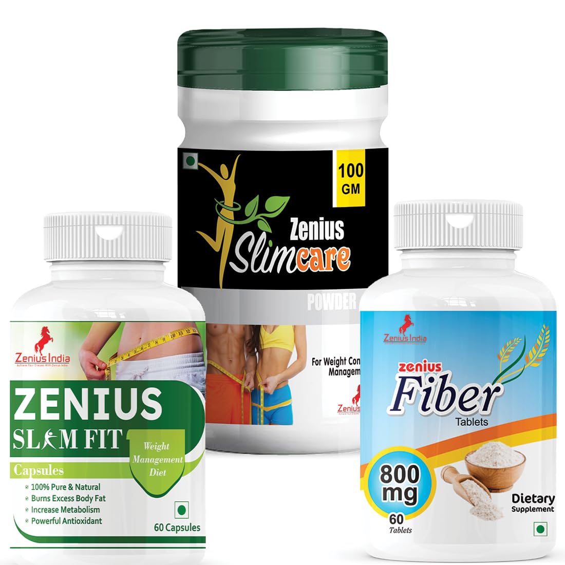 Zenius Slim Fit Kit - SlimCare Powder 100g, Fiber Tablets 60 Count, SlimFit Capsules 60 Count-image-16