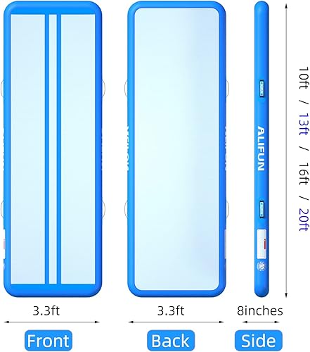 Miniatura 3 de ALIFUN Inflatable Tumbling Track Mat 6.6ft 10ft 13ft 16ft 20ft 30ft 40ft Length 48 Inches Thick 3.3ft6.6ft Wide Flooring Training Mats for
