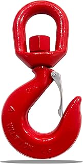 AYAYGD 7 Ton G80 Swivel Lifting Hook with Safety Latch - 15400 lbs Heavy Duty Crane Hoist Hook, 360° Rotation for Chains