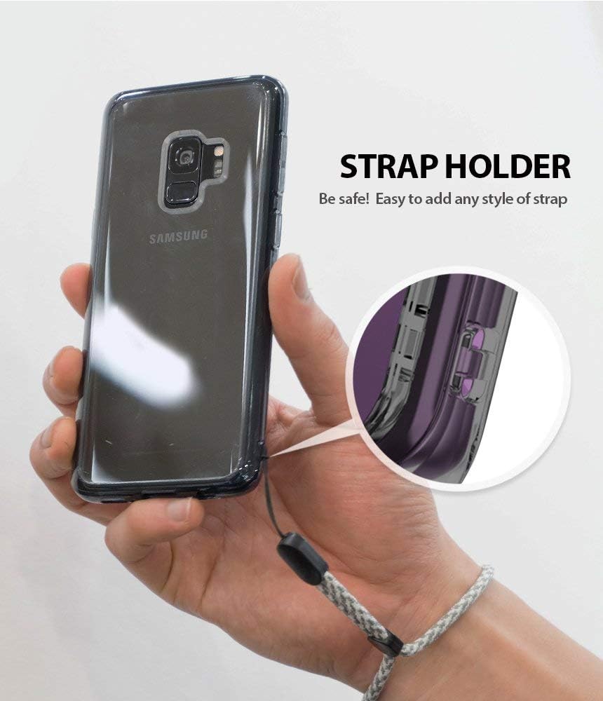 Ringke Fusion Compatible with Galaxy S9 Case Ergonomic Transparent (Drop Defense) PC Back Drop Protection Shock Absorption Cover for Galaxy S 9 (2018) - Smoke Black