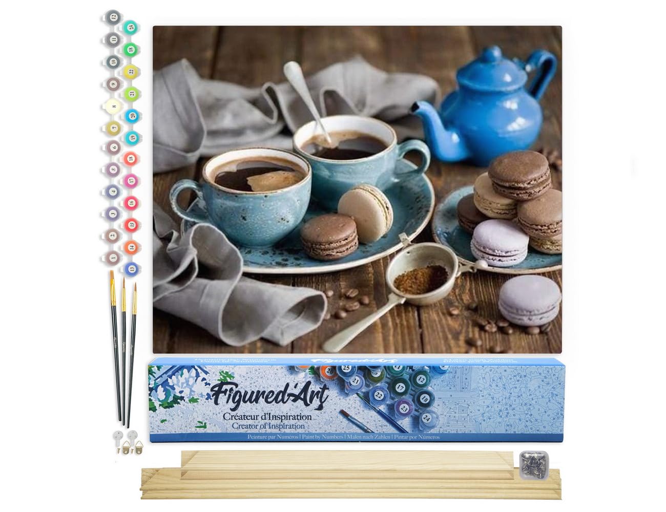 Figured'Art Pintar por Numeros Adultos con marco Entrada florecida - Manualidades pintura acrilica Kit Cuadro DIY completo - 40x50cm con bastidor montado — view 28