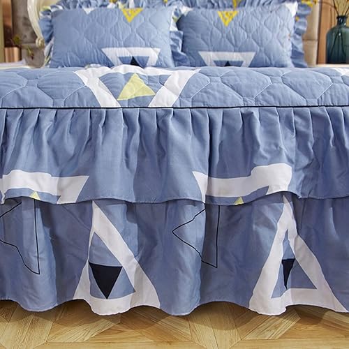 Miniatura 5 de OTBK Colcha escalonada con volantes, falda de cama con plataforma acolchada, sábanas extrasuaves, de fácil ajuste, transpirable, colchón individual