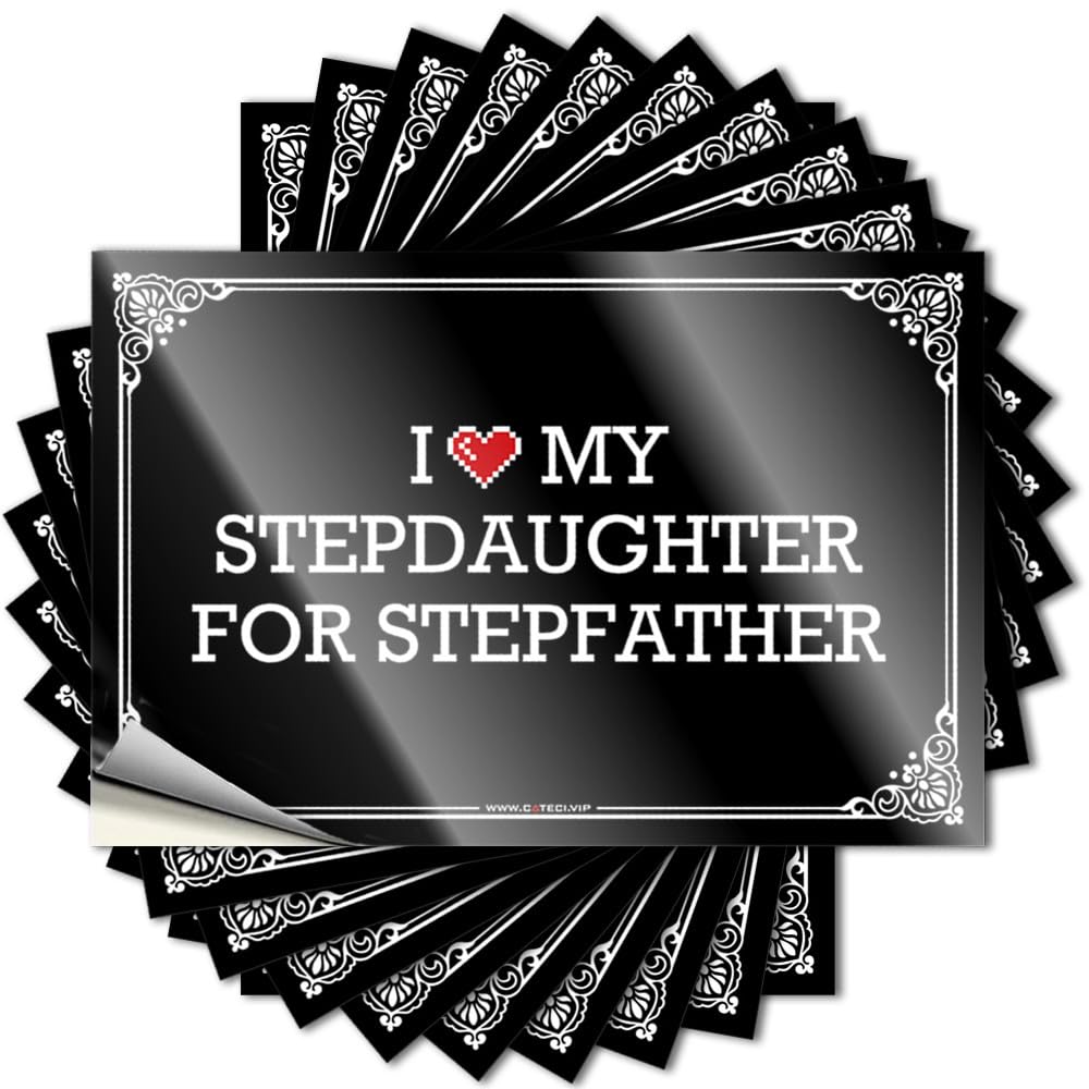 Fzfn Colour Emo Room Decor Door Sticker - I Love My Stepdaughter For Stepfather Inspirational Durable Sticker Easy Apply For Hunting Decor(6X9cm)