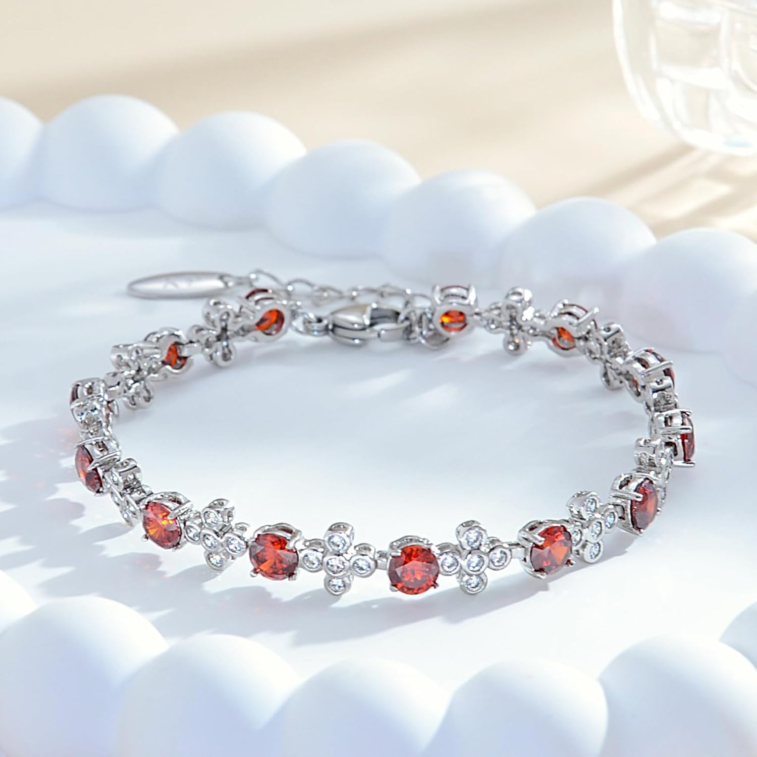 Green/Red/Blue/White/Orange Lucky Straw Bracelet with Cubic Zirconia Gemstones for Women for Gift. - Image 2