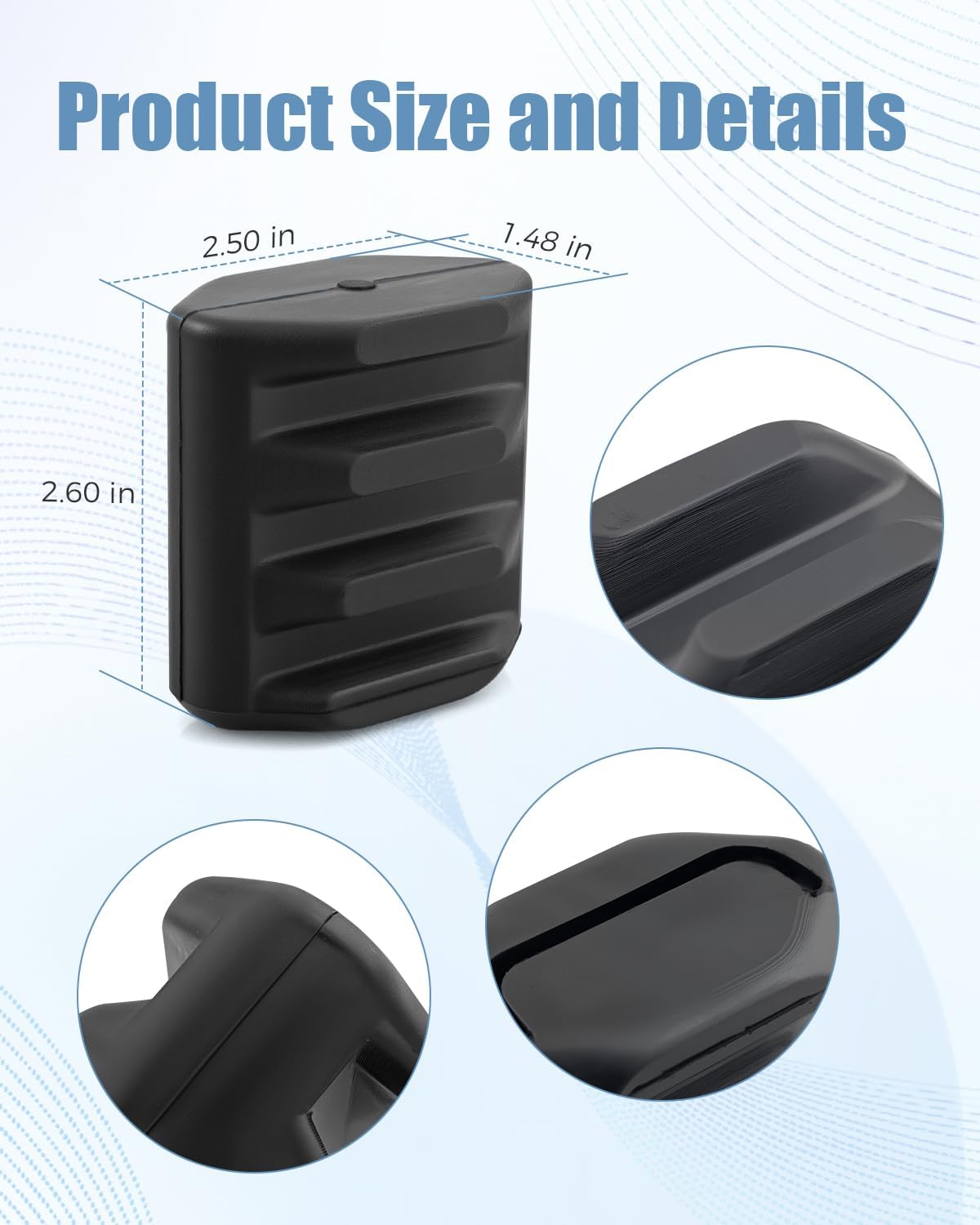 2Pcs Engine Hood Guide Fit for Peterbilt 388 389 Trucks Etc, Upper Hood Guide Bracket Part Rubber Bushing, Left Right