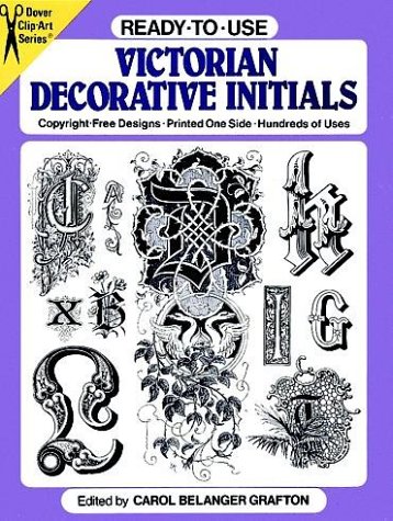 Initiales victoriennes décoratives alphabet vintage gravure ancienne