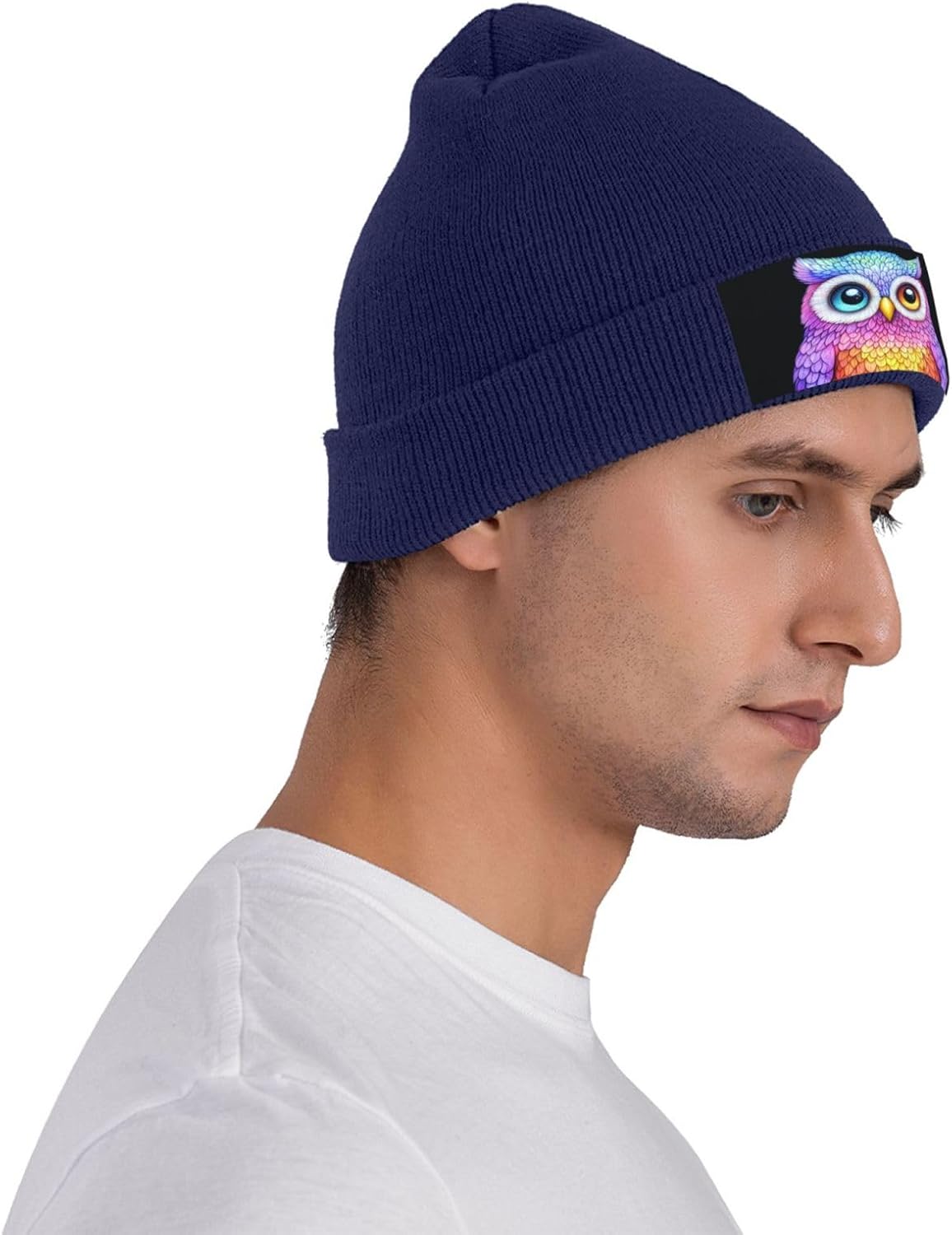 Colorful Cute owl Unisex Beanie for Men and Women Knit Hat Winter Beanies, Bulk Knit Hat for Cold Weather
