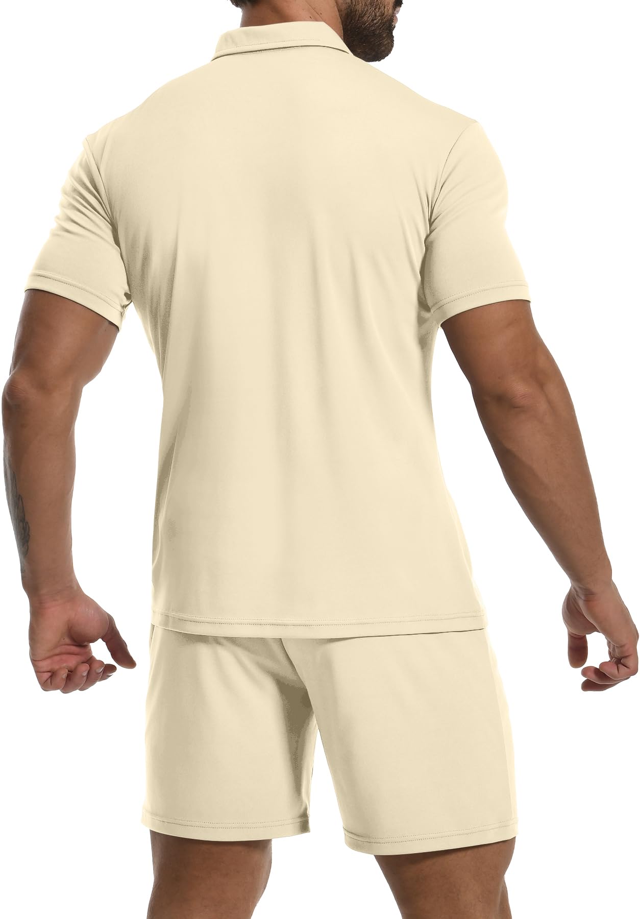 KUYIGO Polo e pantaloncini estivi da uomo, set da 2 pezzi, abbigliamento alla moda casual