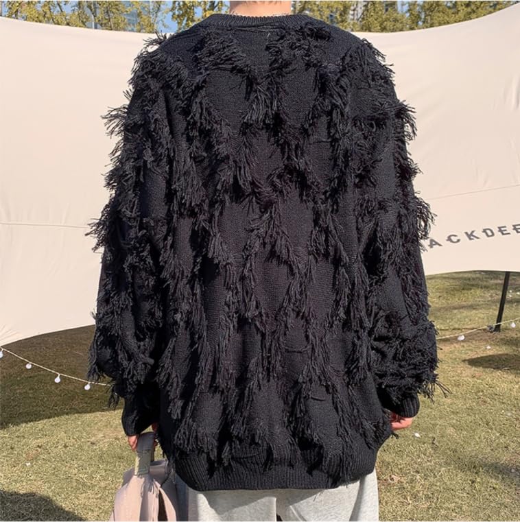 Men's Pullover Sweaters Grunge Crew Neck Distressed Sweater Y2k Sweaters Goth Vintage Oversized Sweater Men4