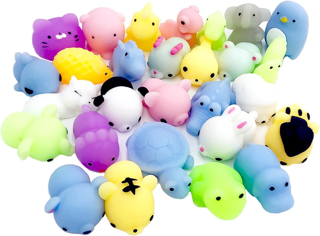 28pcs Squishies Squishy Toys Set for Kids Party Favors, Mini Kawaii Animals Mochi Squishy Toy, Fidget Toys Packs, Stress Reliever Anxiety Toys for Boys & Girls