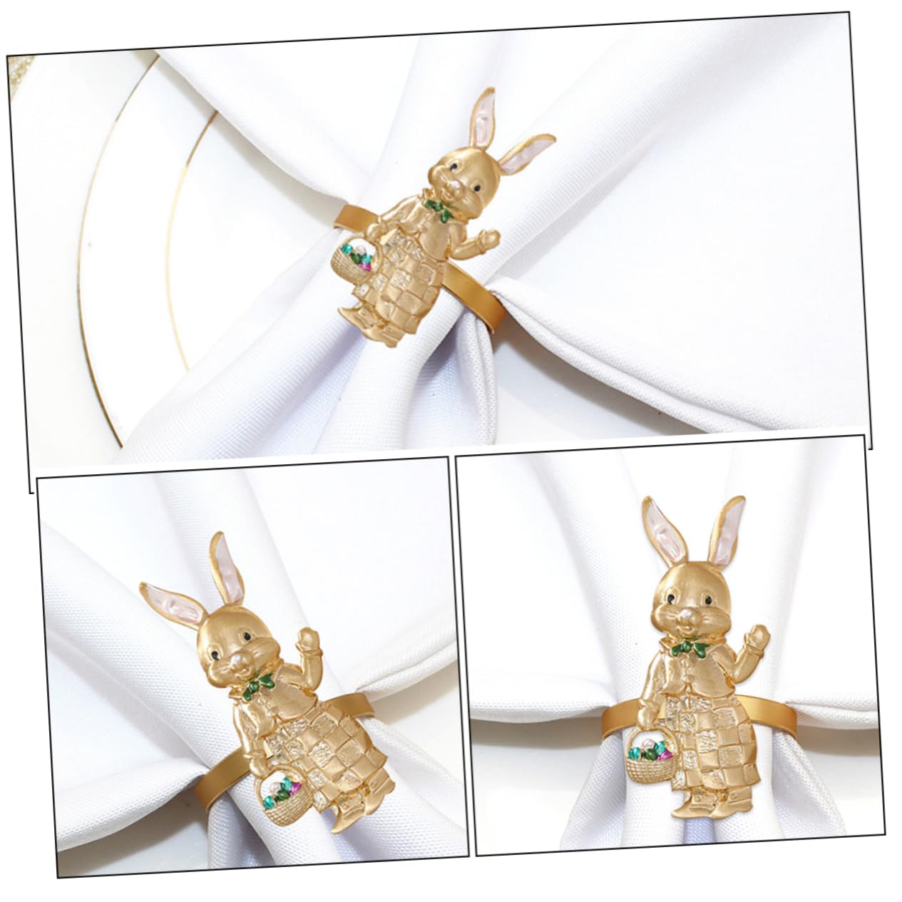 Alipis 2 Sätze Teiliges Osterkaninchen Niedliche Tierförmige Serviettenhalter Für Festliche Tischdekoration Für Ostern Hochzeiten Und Feiern 6 Stücke * 2