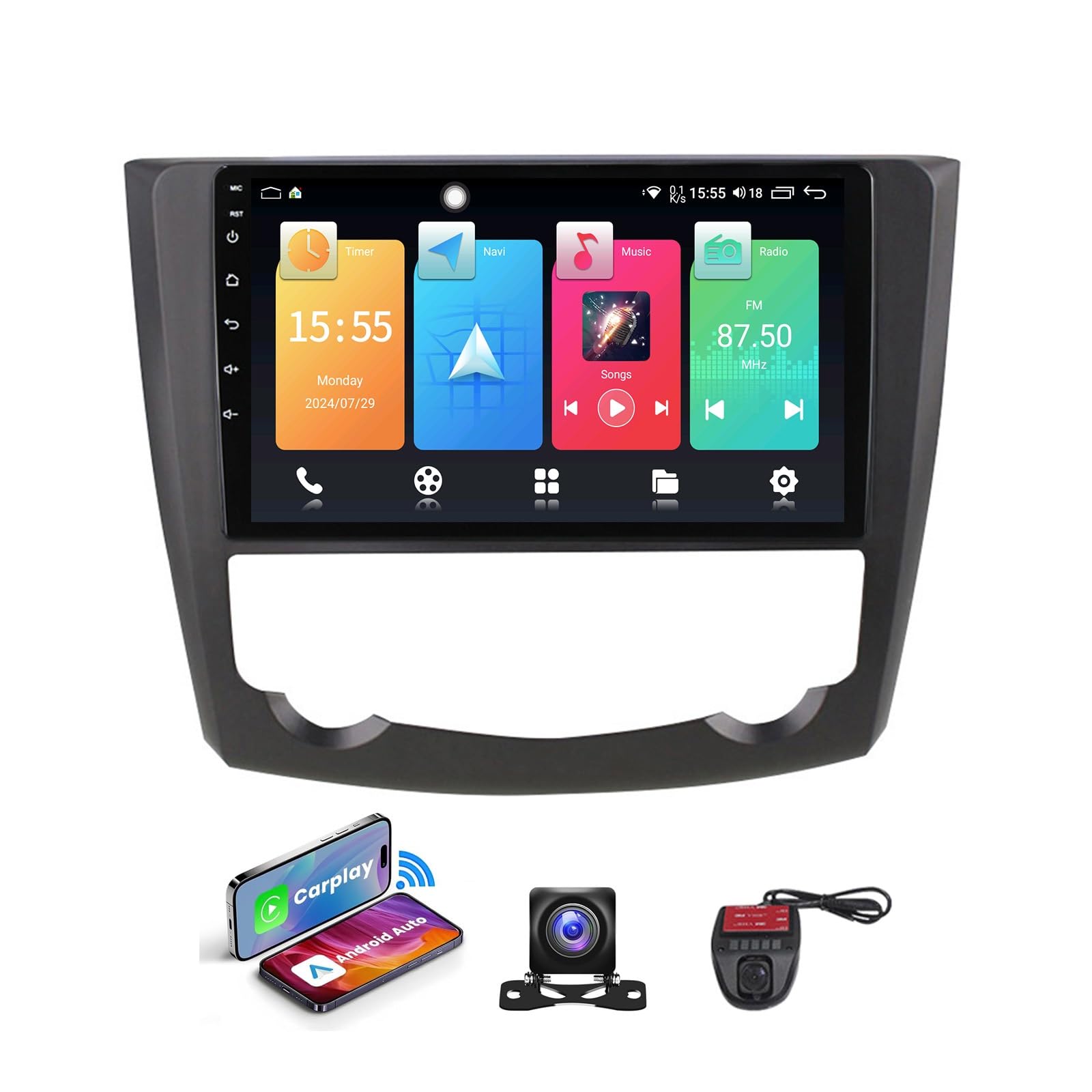 Autoradio Android 13 écran tactile 9 pouces résout les problèmes de GPS Renault